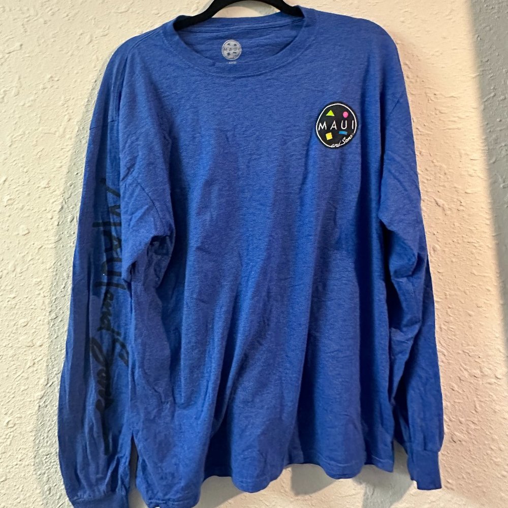 Maui & Sons Long Sleeve Blue T-Shirt